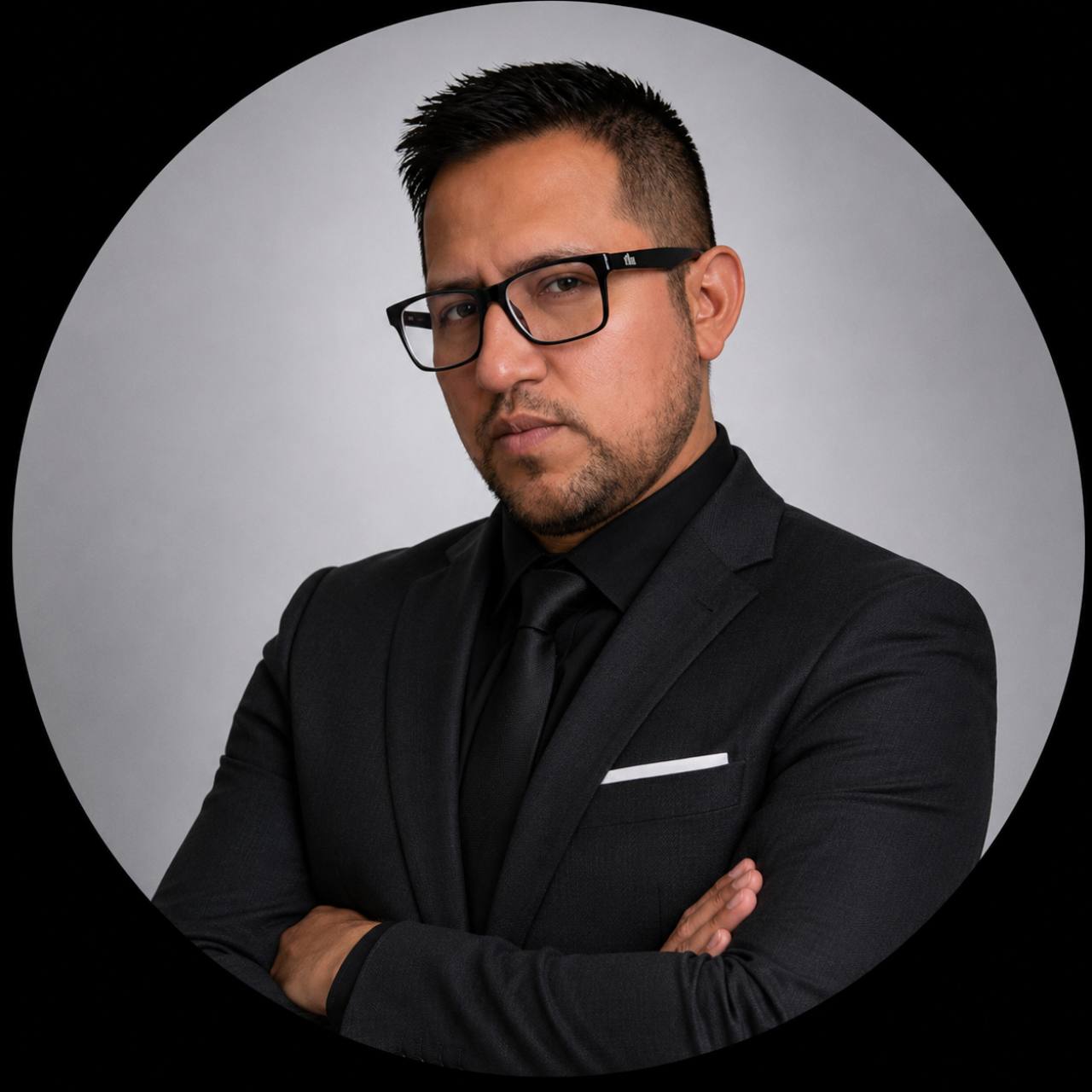Marcos Tibillin Loja, fundador de Modular IA Studio, con traje negro